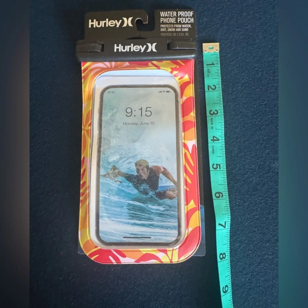 Hurley Waterproof Pouch w/ removable lanyard:protects from sand dirt snow&water